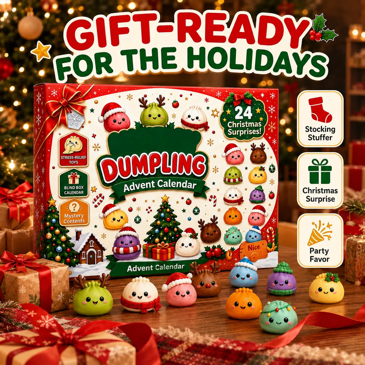 24 Days of Christmas Surprises – Dumpling Squishy Advent Calendar 🎄