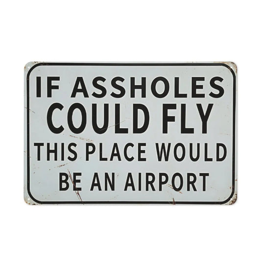 Retro style tin sign - If assholes could fly this place would be an airport