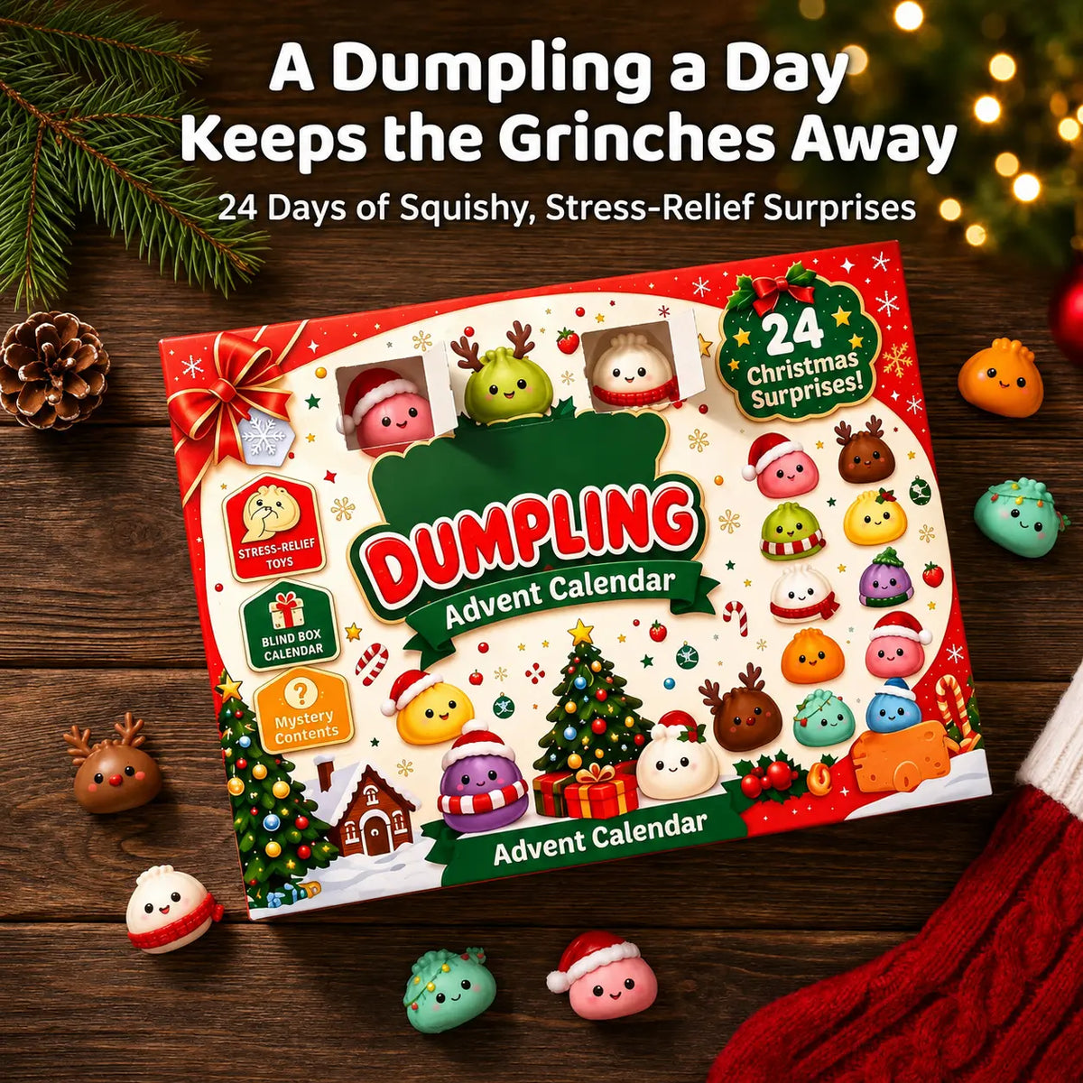 24 Days of Christmas Surprises – Dumpling Squishy Advent Calendar 🎄