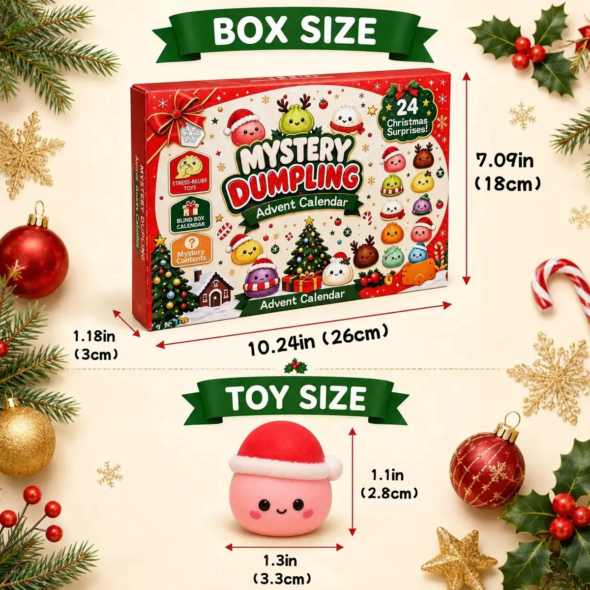 24 Days of Christmas Surprises – Dumpling Squishy Advent Calendar 🎄