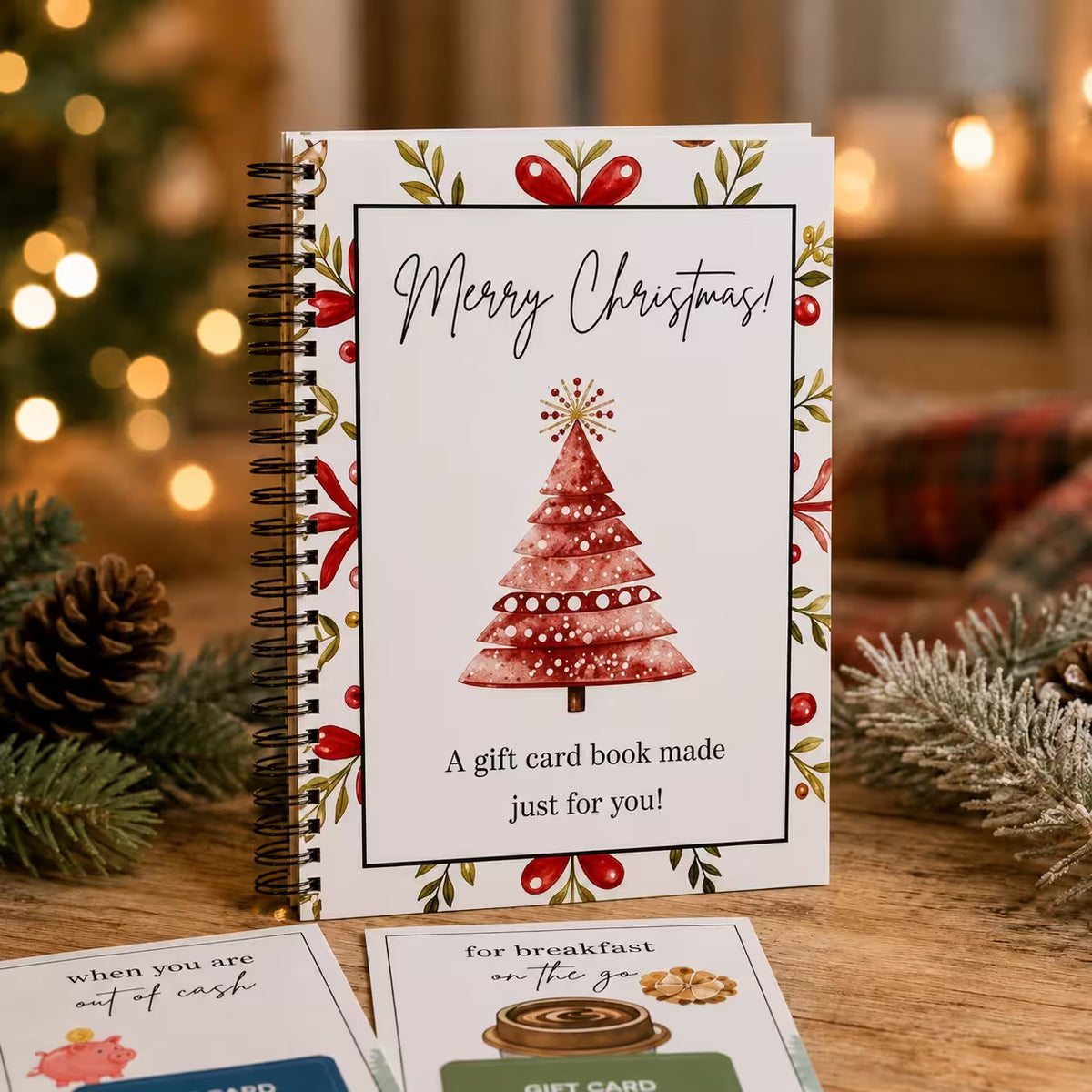 DIY Spiral-Bound Christmas Gift Card Book | Personalized Festive Xmas Gift
