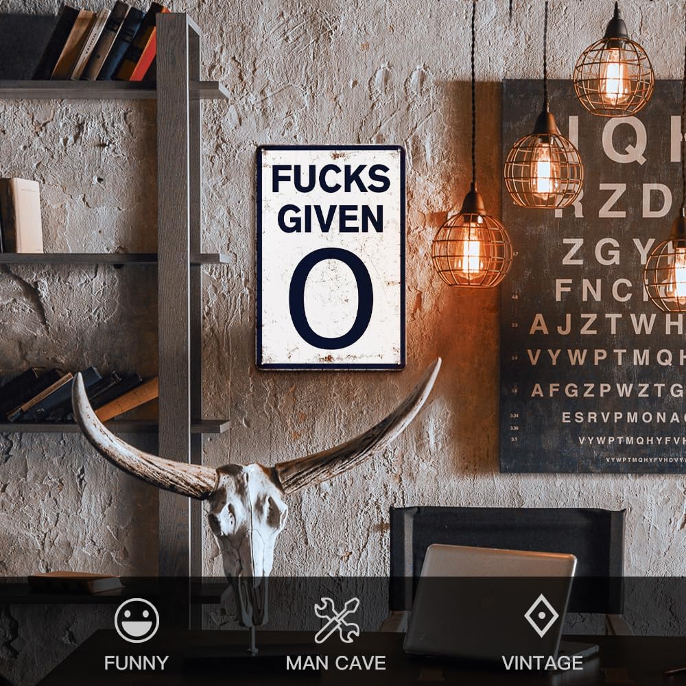 Fucks Given 0 - Metal Tin Signs