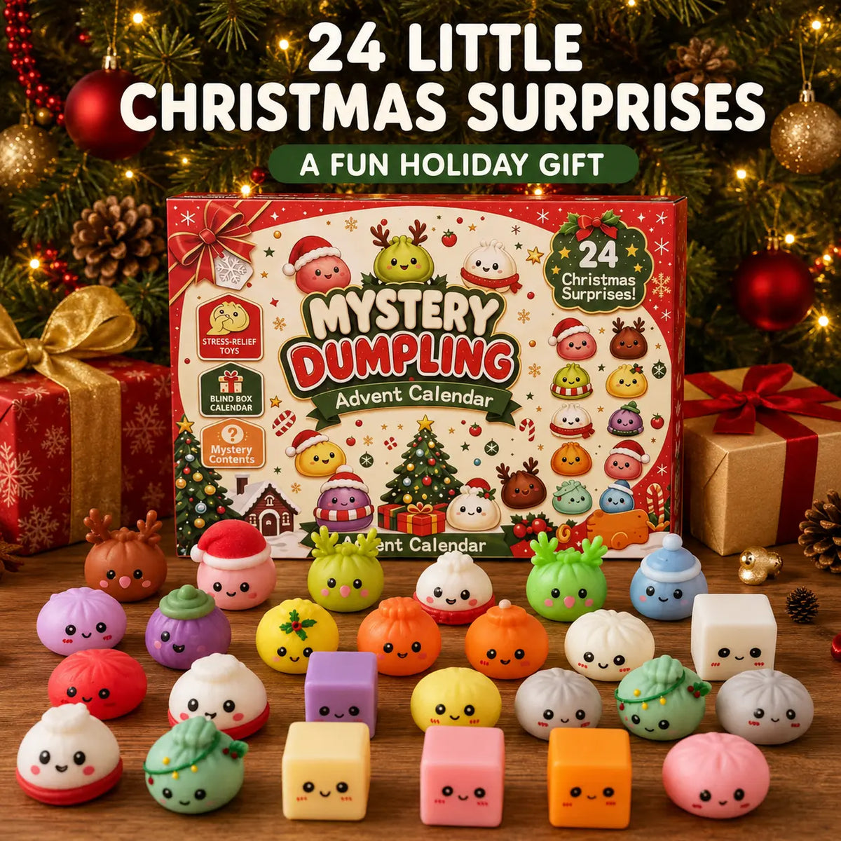 24 Days of Christmas Surprises – Dumpling Squishy Advent Calendar 🎄