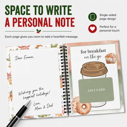 DIY Spiral-Bound Christmas Gift Card Book | Personalized Festive Xmas Gift