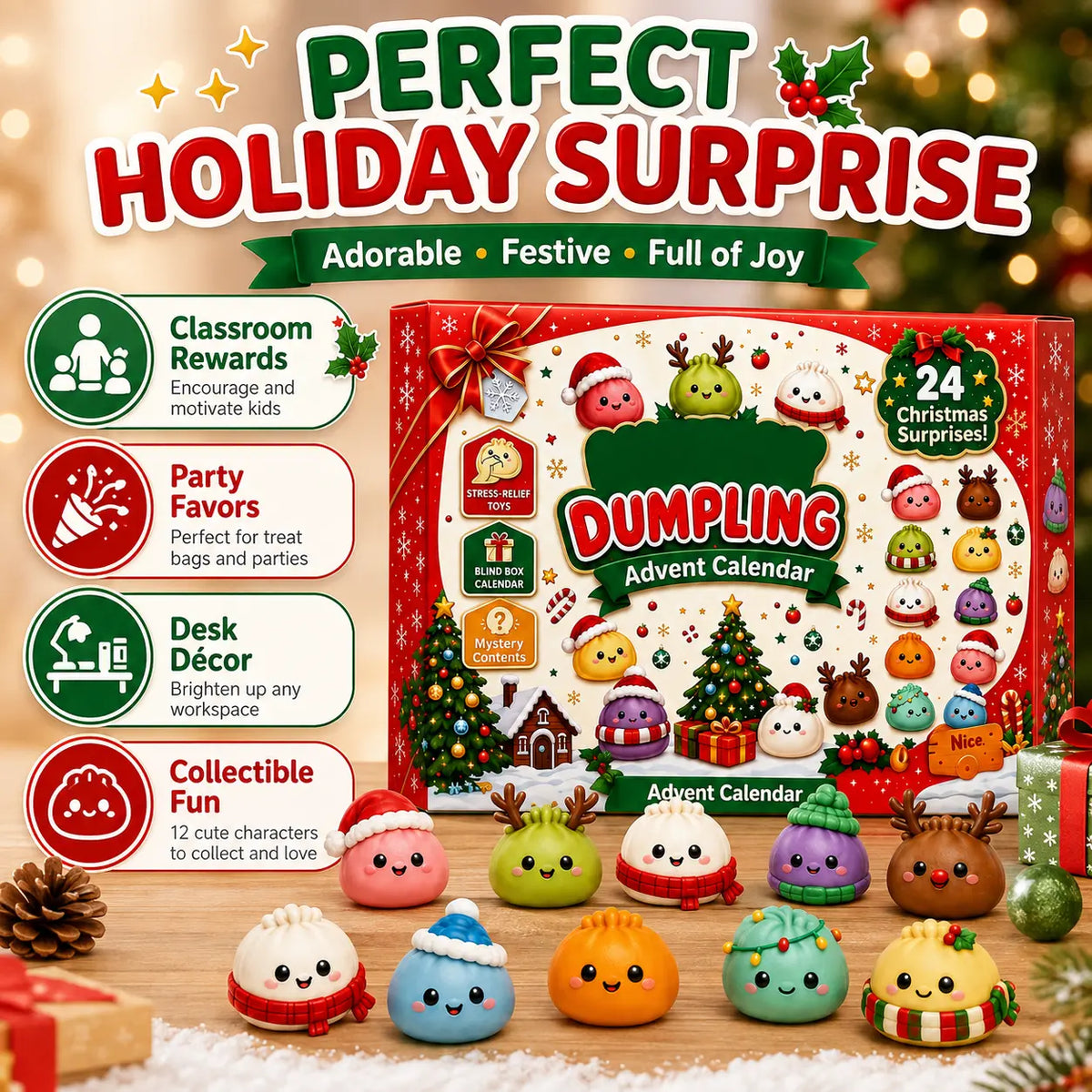 24 Days of Christmas Surprises – Dumpling Squishy Advent Calendar 🎄