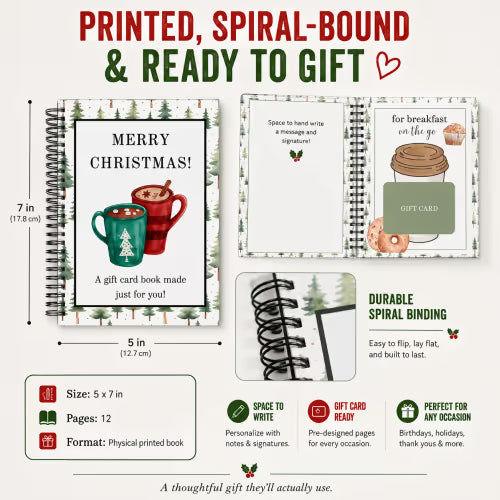 DIY Spiral-Bound Christmas Gift Card Book | Personalized Festive Xmas Gift