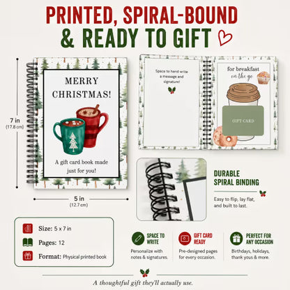 DIY Spiral-Bound Christmas Gift Card Book | Personalized Festive Xmas Gift